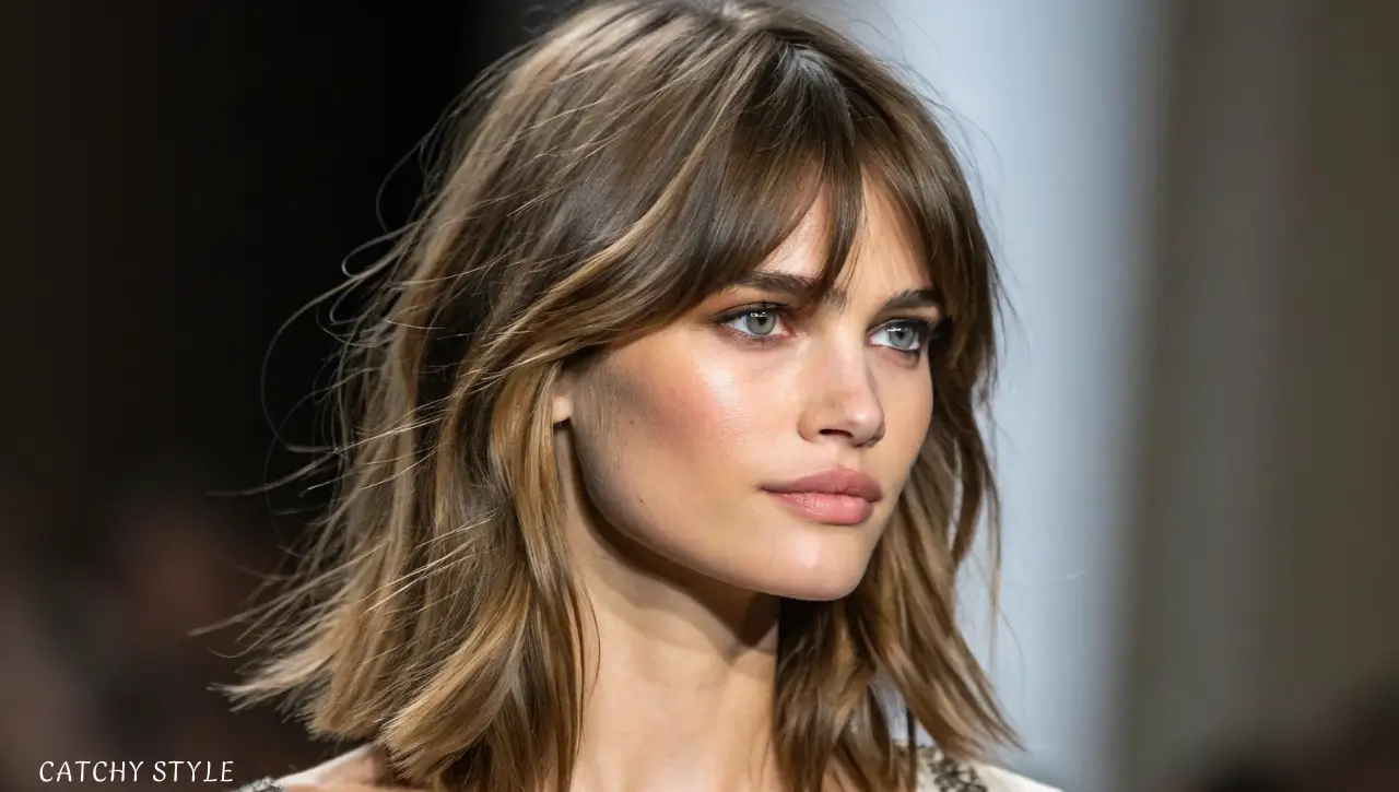 Curtain Bangs with Medium-Length Hair