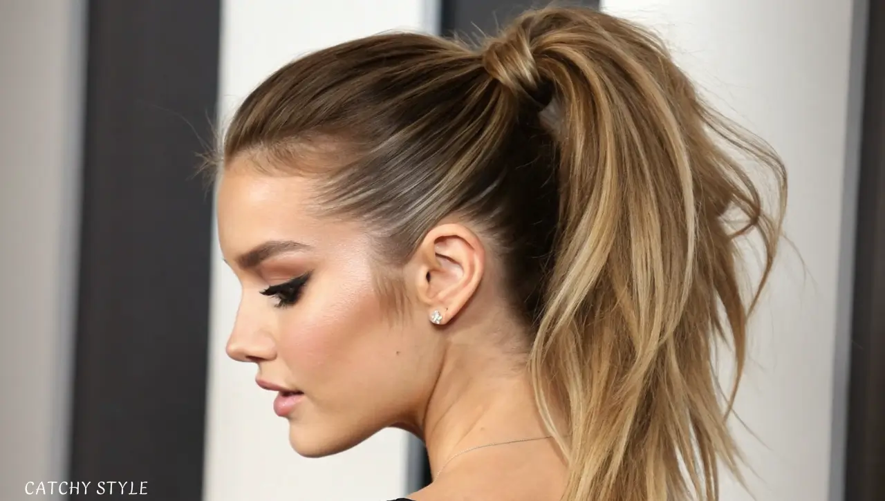 High Ponytail with Wispy Ends