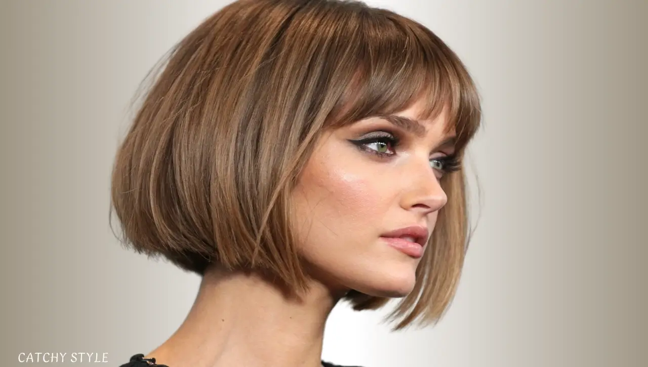 Layered bob with fringes