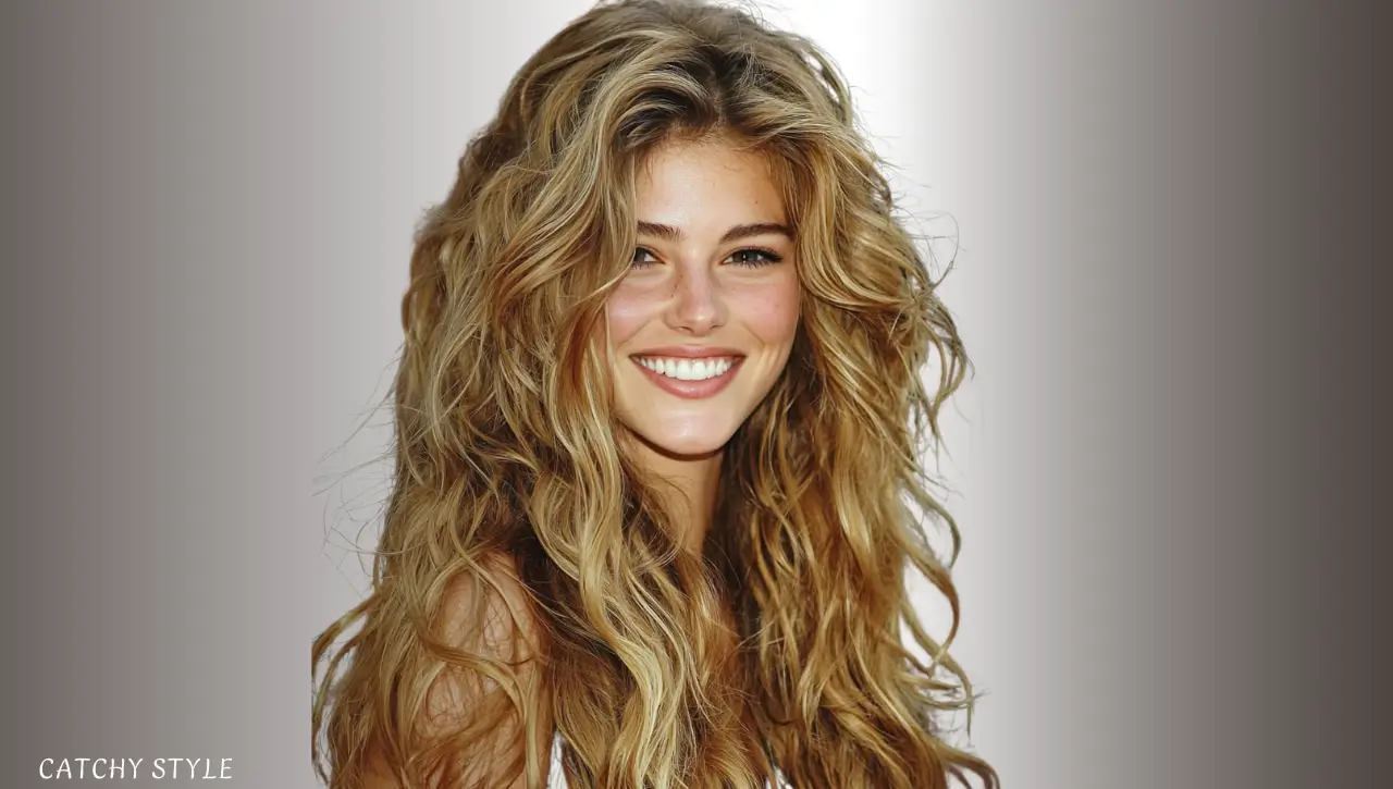 Long Tousled Wolf Haircut with Honey Blonde Highlights