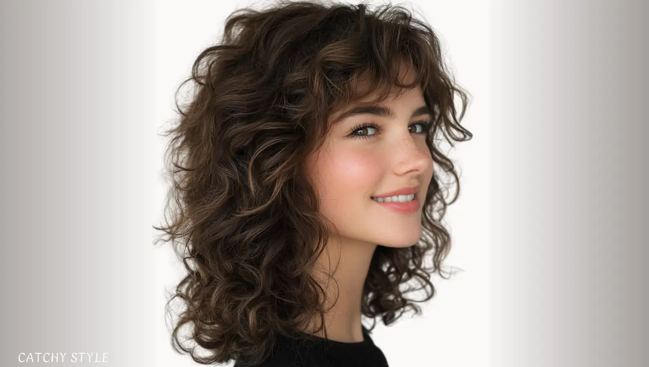 Soft Curly Wolf Cut in Rich Chocolate Brown