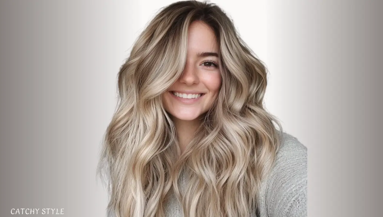 Wavy Blonde Wolf Haircut with Face-Framing Layers