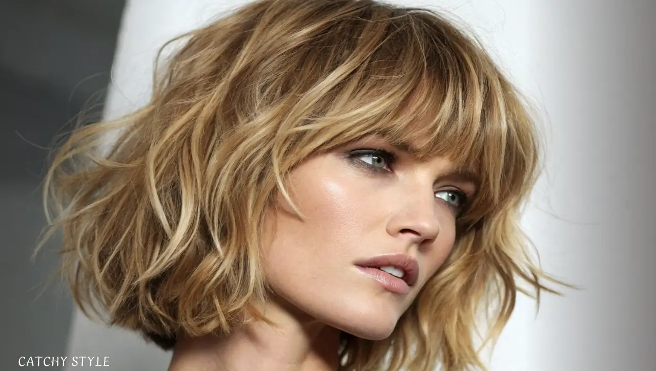 Caramel Blonde Shaggy Bob Caramel Blonde Shaggy Bob