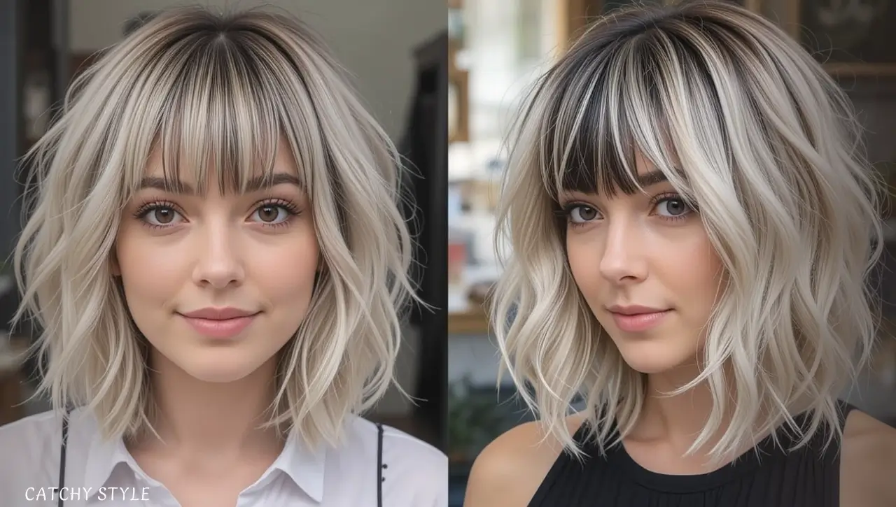 Layered Shaggy Bob with Bangs Layered Shaggy Bob with Bangs