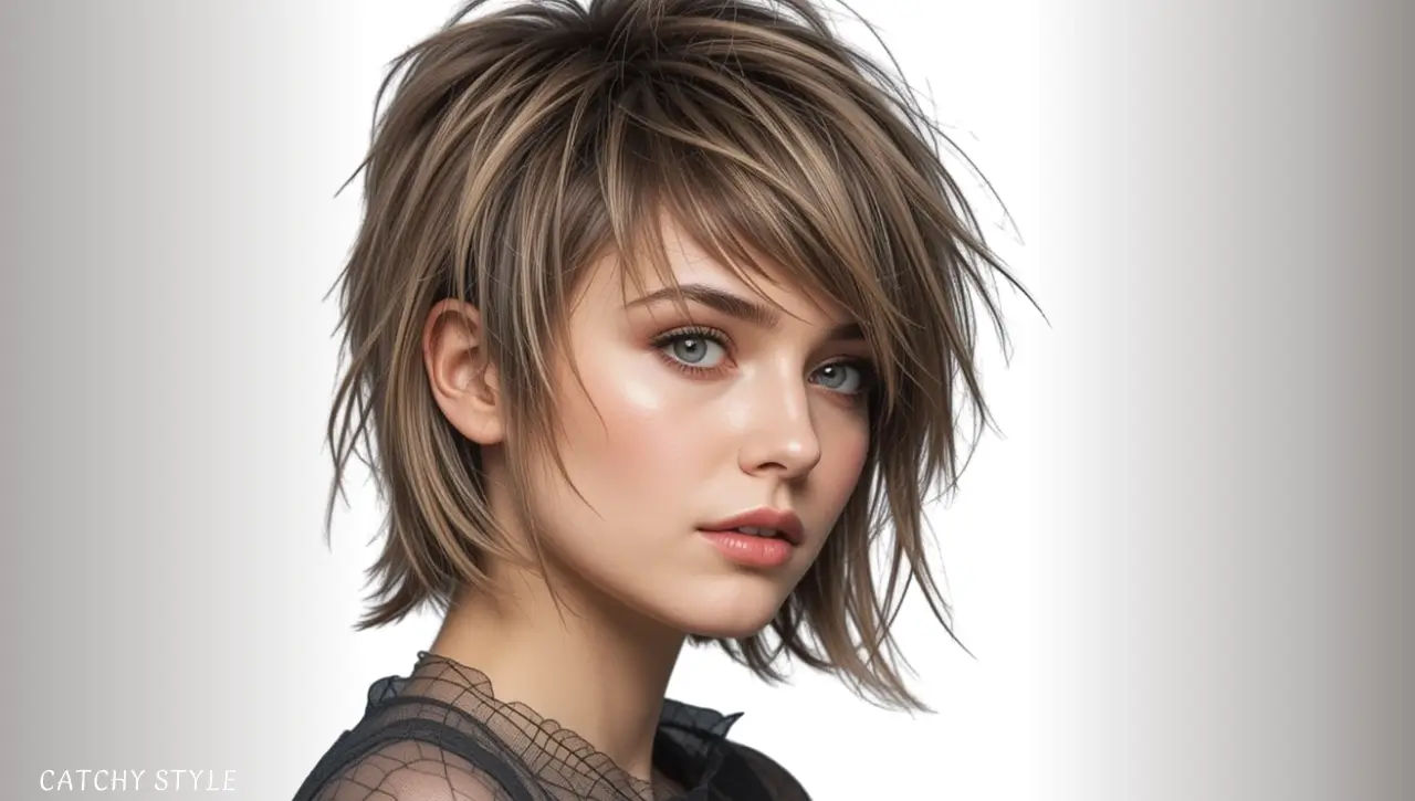 Choppy Shaggy Mullet for Round Faces