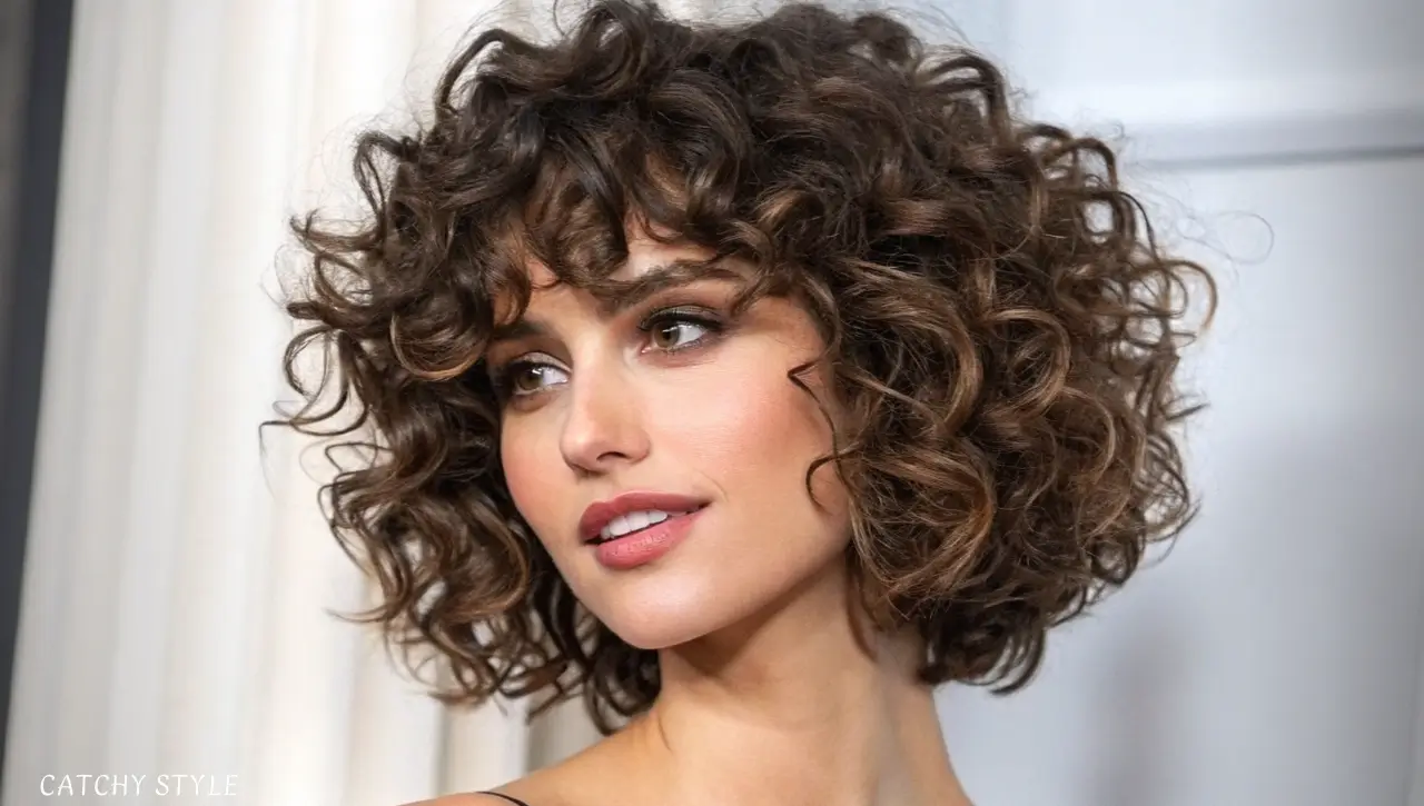 Curly Bob with Bangs Curly Bob with Bangs