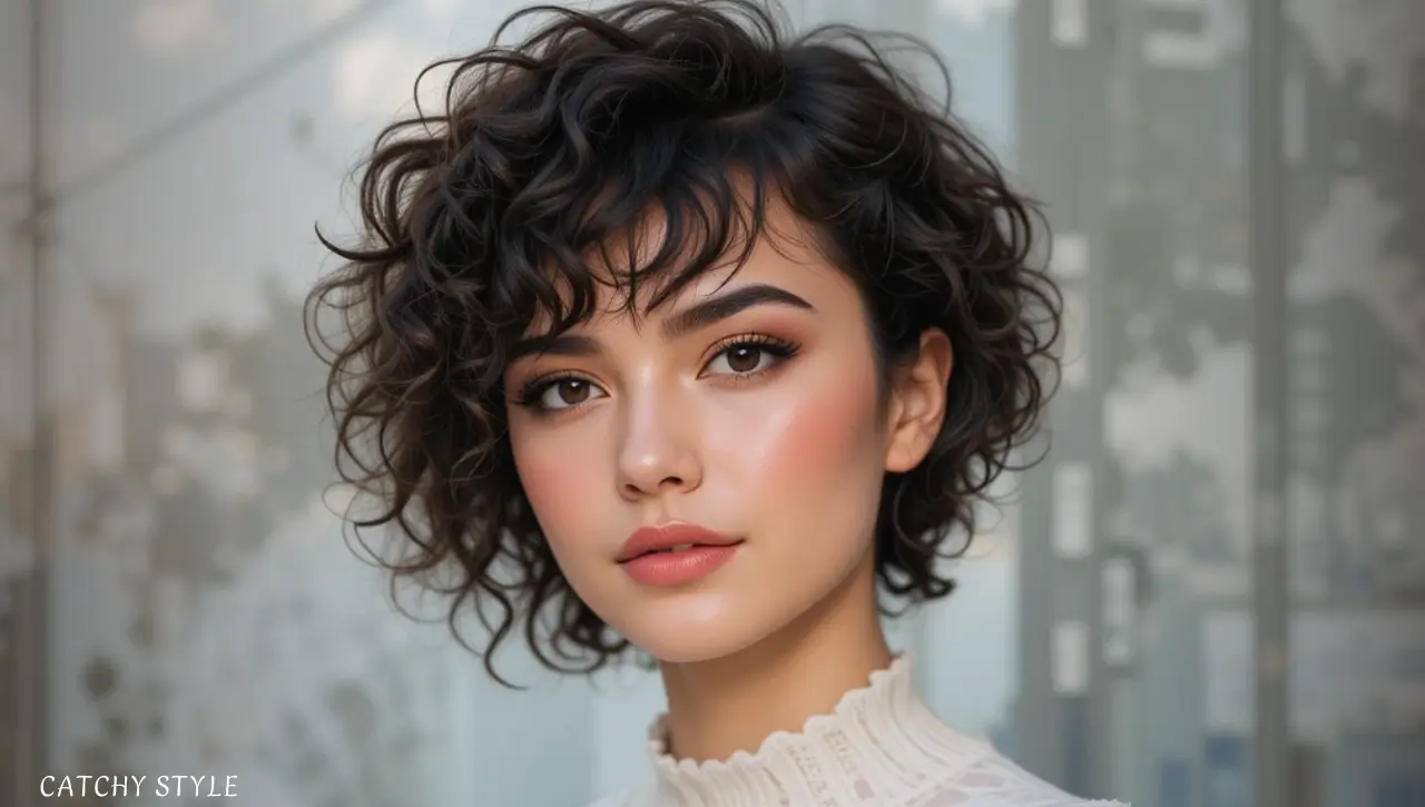 Short Curly Hair with Bangs Short Curly Hair with Bangs