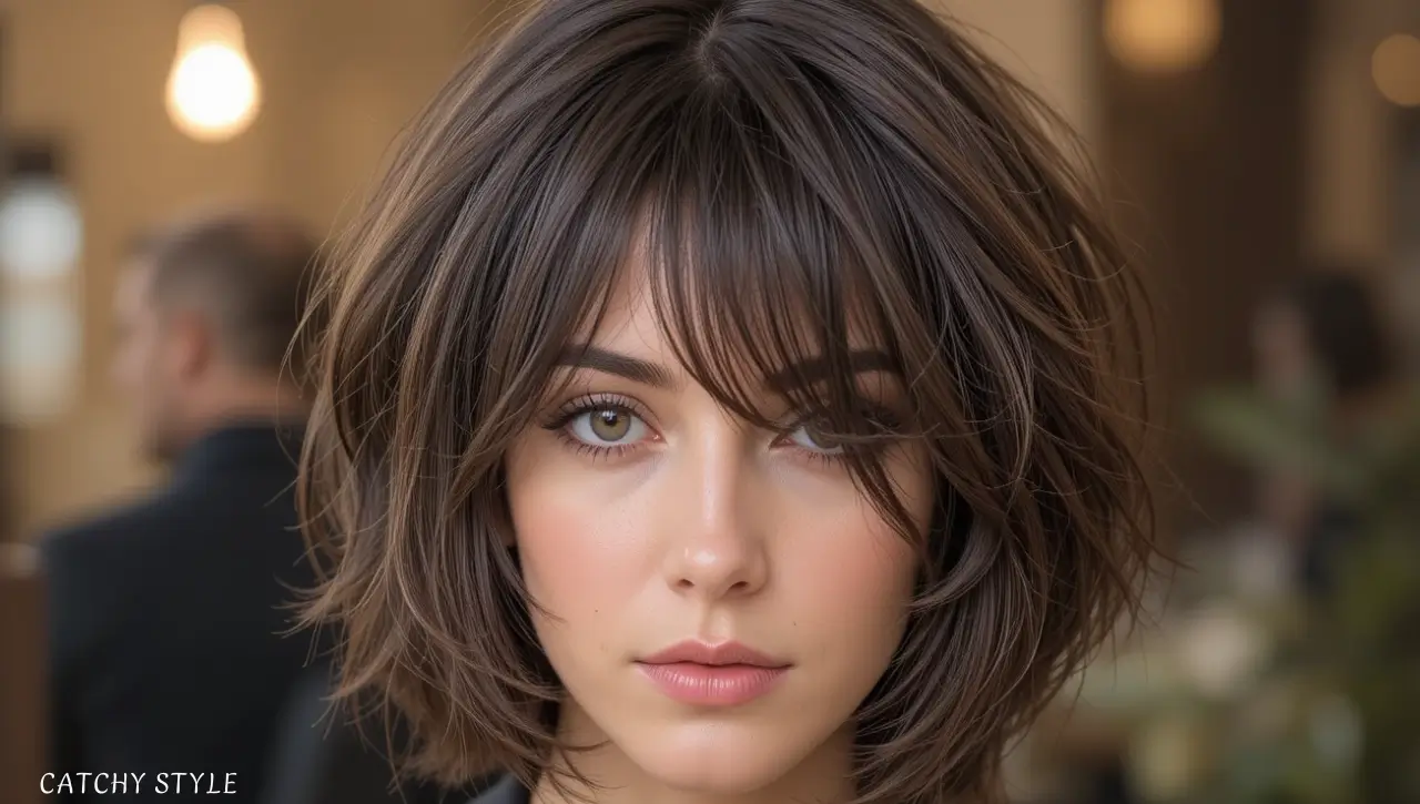 Textured Bob with Side Bangs