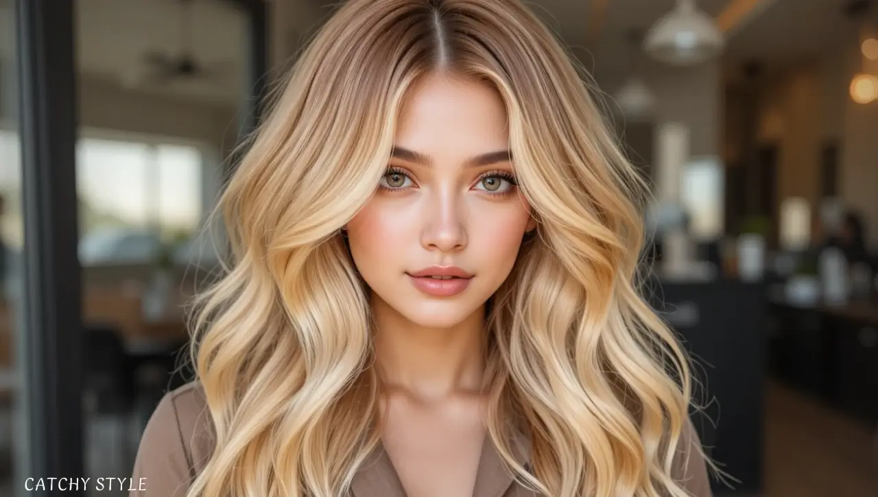 Honey blonde hair shade warm radiant golden tones