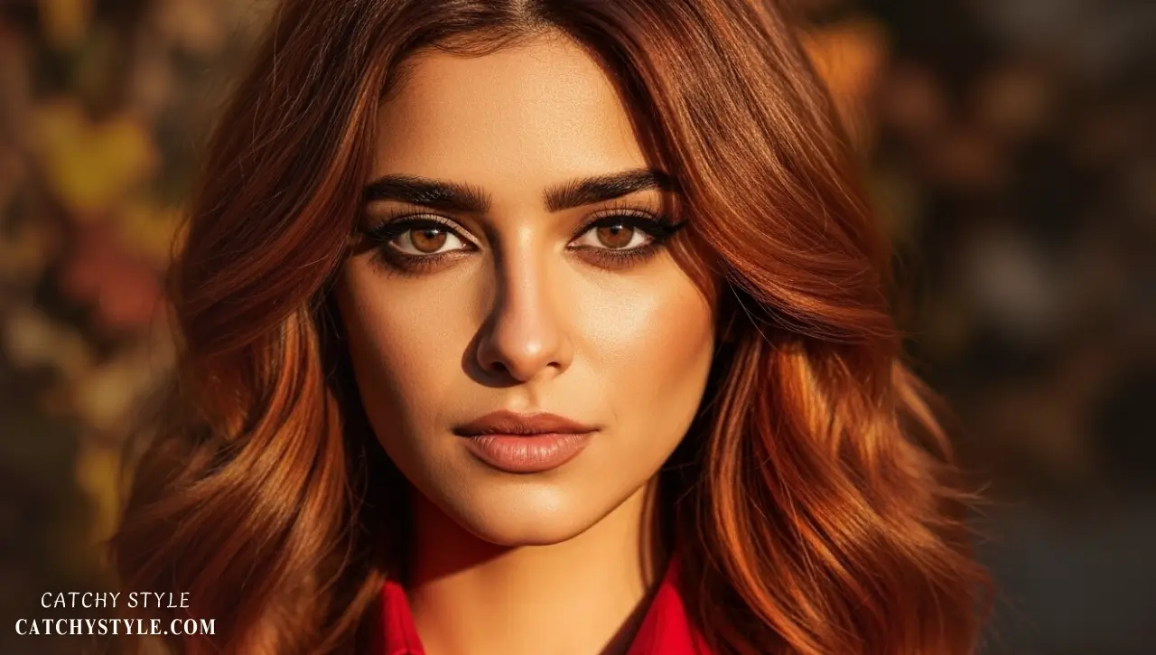 Warm Copper Spice autumn hair color look