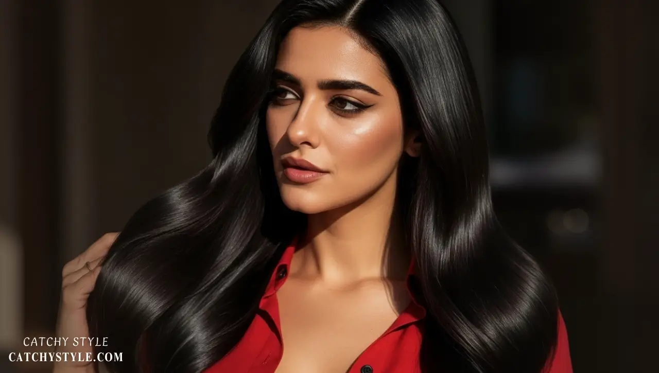 Deep espresso brunette hair with glossy shine