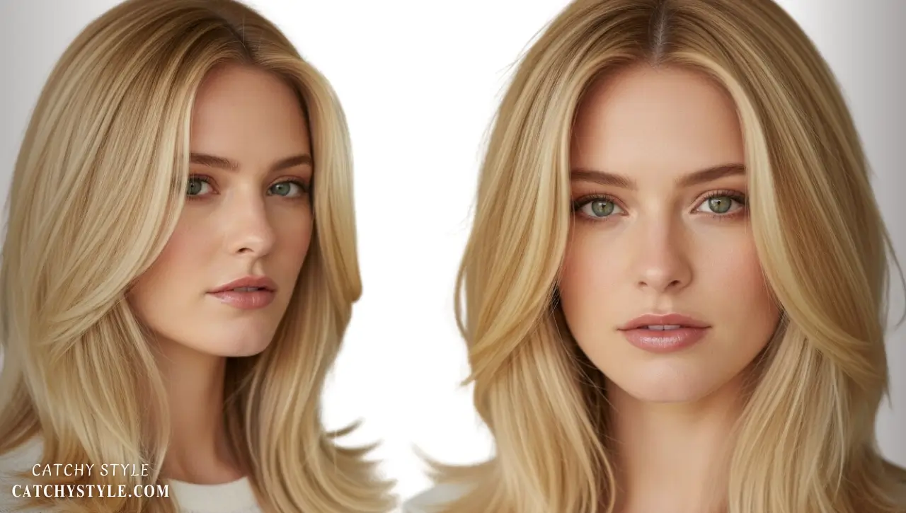Creamy vintage butter blonde hair color look