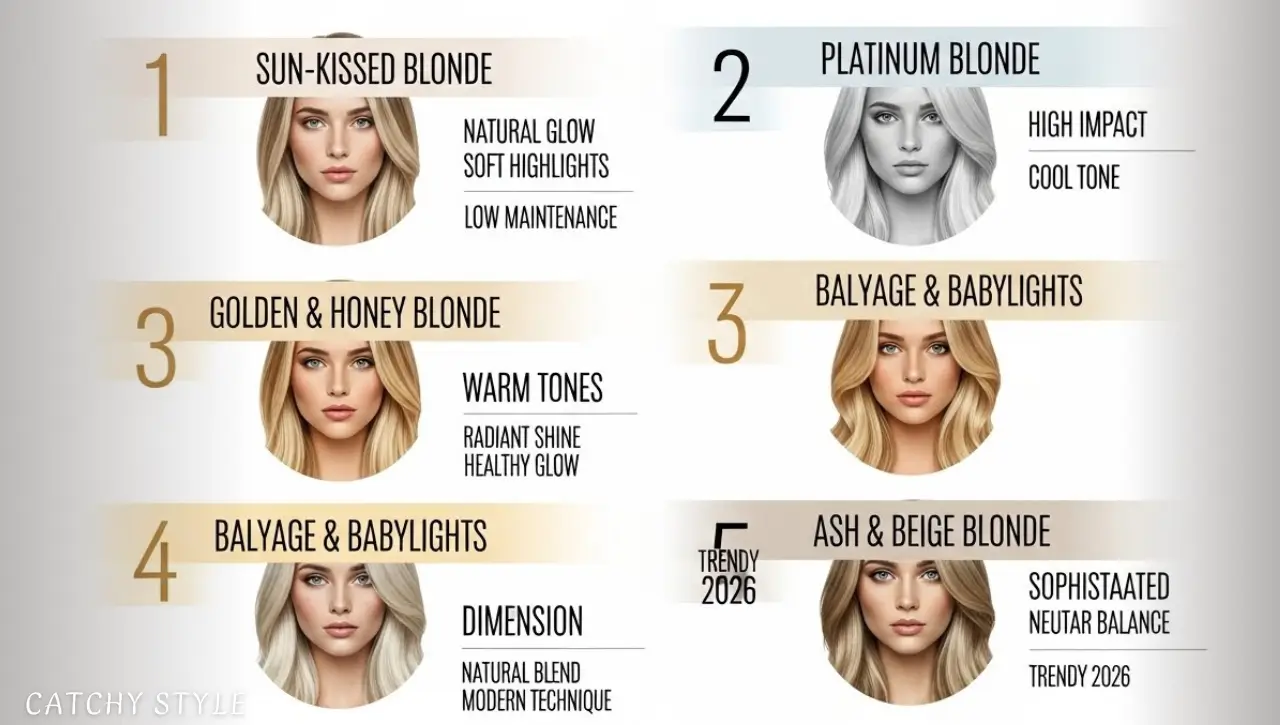 Blonde hair trends infographic for women