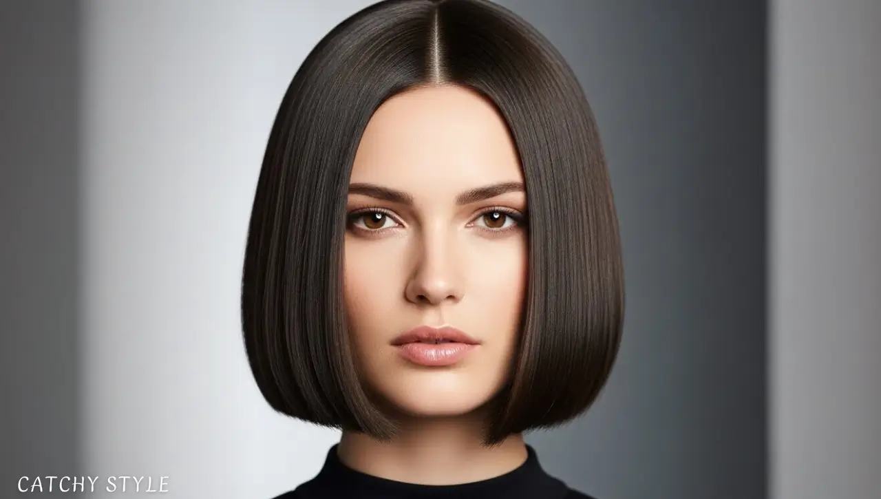 The Classic Blunt Bob Haircut for a Polished Look Classic blunt bob haircut with sleek straight finish