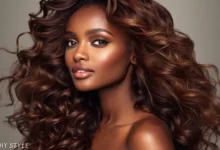 Dark-skinned woman showcasing five flattering hair colors