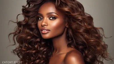 Dark-skinned woman showcasing five flattering hair colors
