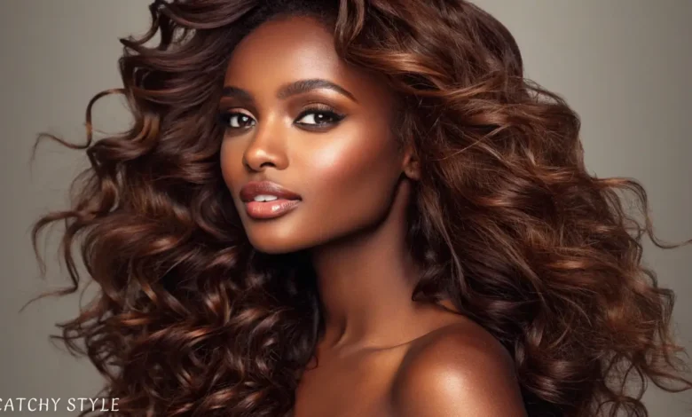 Dark-skinned woman showcasing five flattering hair colors