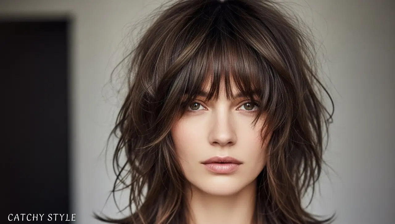 Modern Shag Layered Haircut for Thick Hair with Natural Texture Modern shag layered haircut adding movement to thick hair