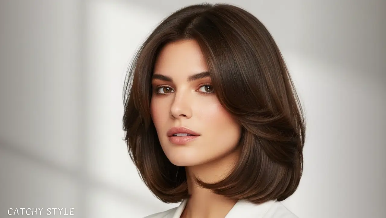Shoulder-Length Layered Haircuts for Volume and Style Shoulder-length layered haircut with natural volume