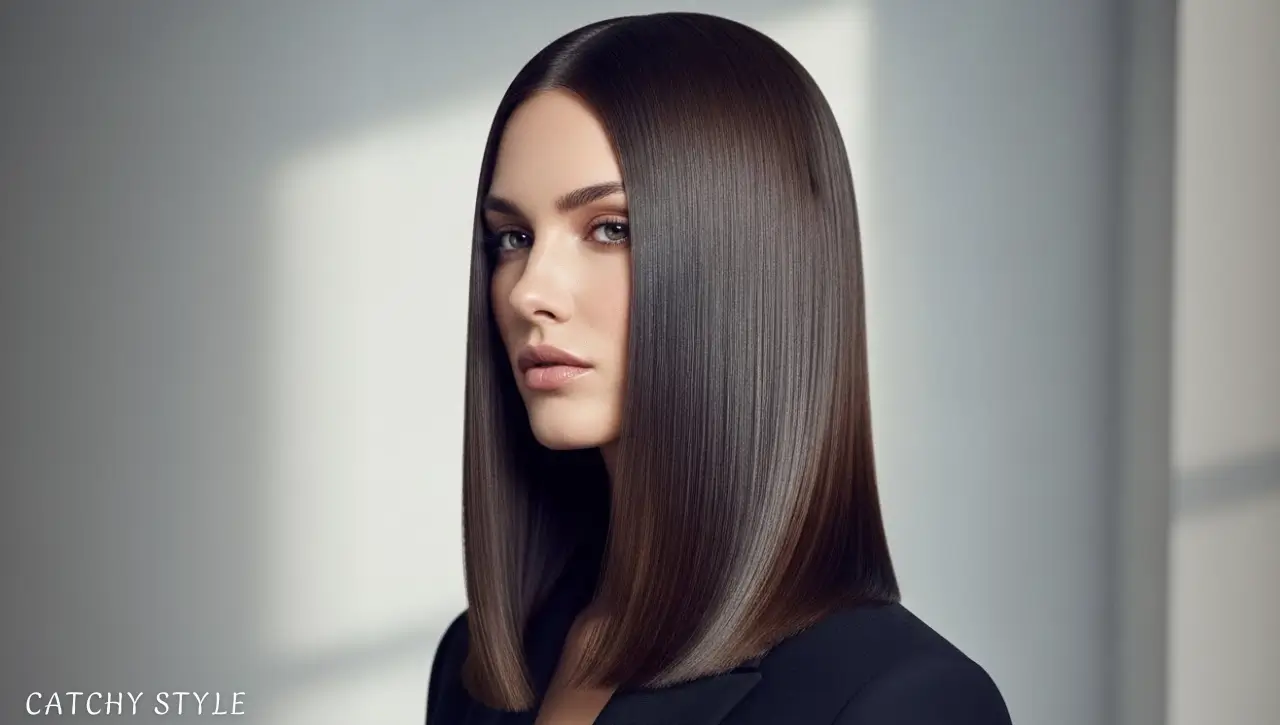 Sleek and Straight Haircuts for Polished Elegance Long sleek straight haircut with razor-sharp ends