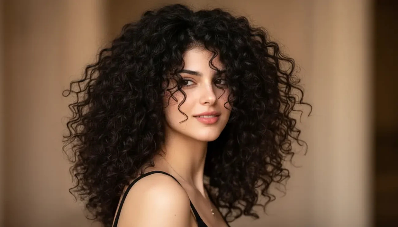 Show off your curls naturally with a relaxed side part