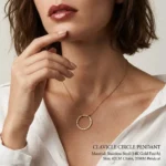 Gold plated necklace stylish round pendant jewelry