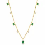 Emerald Green Necklace for Women with Green Pendant