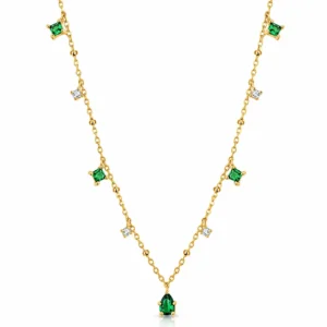 Emerald Green Necklace for Women with Green Pendant