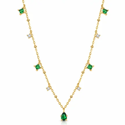 Emerald Green Necklace for Women with Green Pendant