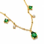 Emerald Green Necklace on a female fashion model