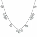 Gold sapphire necklace with round sapphire gemstones